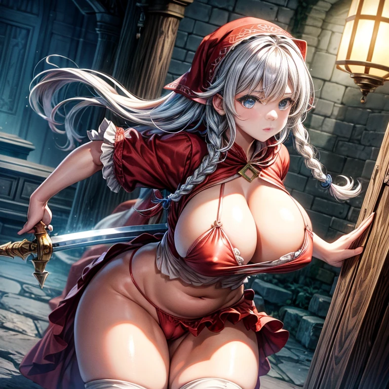 Ultra HD、Ultra high definition、Noise Reduction、perfection、、fairy tale、maze、get lost、mirror、beautiful girl、shirt、Braid、Little Red Riding Hood、Camel Toe、Giant tit、Nipple Puffs、Cleavage、Plump、Super big breasts、Super big butt、Beguiling、confusion、Puzzled、Hallucinations、fascination、sword、Shield Unsheathing
