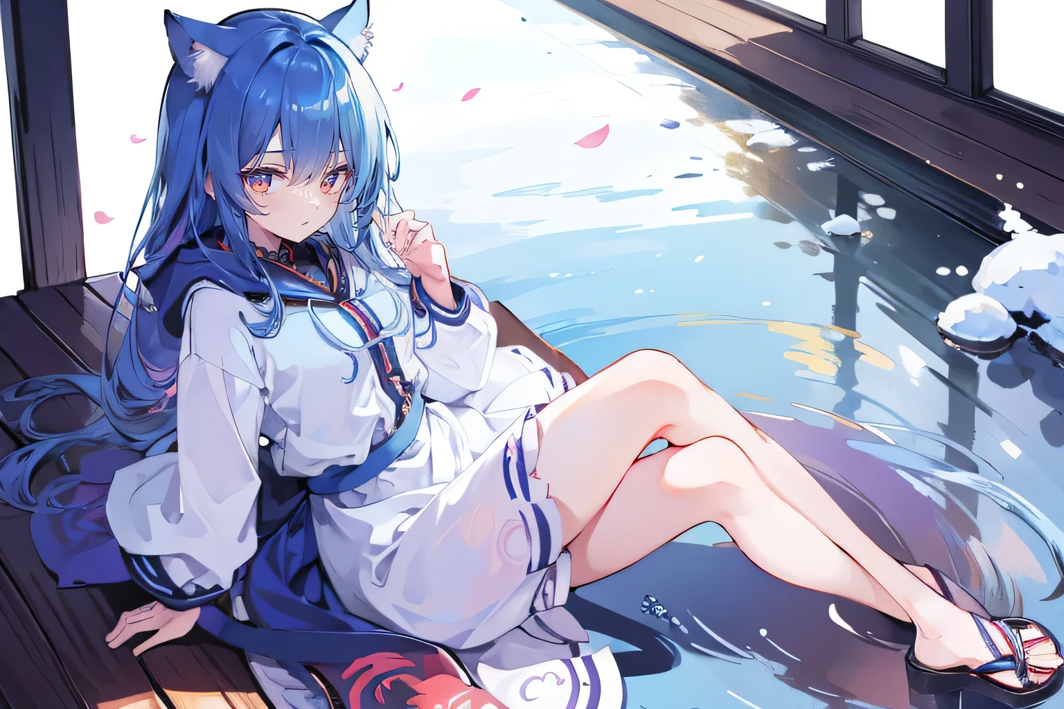anime girl with blue hair, anime moe artstyle, rogue anime girl ayanami rei, 2 d anime style, Kantai Collection Style, the anime girl is crouching, beautiful anime girl squatting, peeing gushing water from more wet and moist crotch pubic hair, incontinence, Wearing a jacket with a hoodie, Wearing a hoodie with animal ears and eyes, Spread your legs and go forward, Well good, no panty, black pantyhose with thighs visible, Panty shot, 1 girl, blue short bob cut hair, dark brown eyes, lively, cheerful innocent, too large big emphasized breasts that show a lot of skin, boyish, cute, sporty, breasts that seem to stick out, open-chested showing off cleavage sexy clothes, risqué clothing, too short miniskirt, high beams, large erect nipples that can be seen through the clothes, The girl doesn't have animal ears, The girl has human ears, not animal ears.