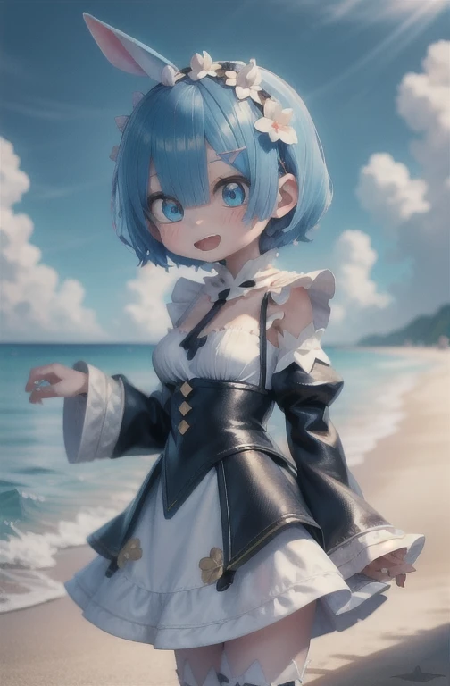 Alsom /(Also:zero)/ Bright midsummer sunlight,One-piece swimsuit for the summer beach、Frolicking on the edge of the waves、、With a smile、Anime Girls , short light blue hair , blue eyes, Girl Fanart, in an Anime Style, in Anime Style, Gweiz-style artwork, Anime Moe Art Style, modern Anime Style, Anime Style illustration, Anime Style only, Anime art style, Anime Style, Anime Style character, Anime Style. 8k, Anime Style art, Anime Style 4 k