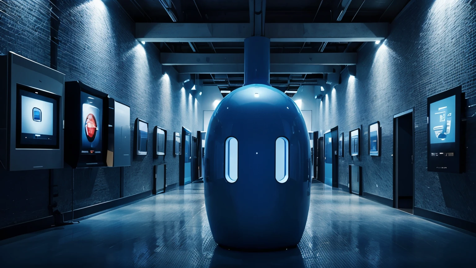 A blue picture illustrating tech and business innovation