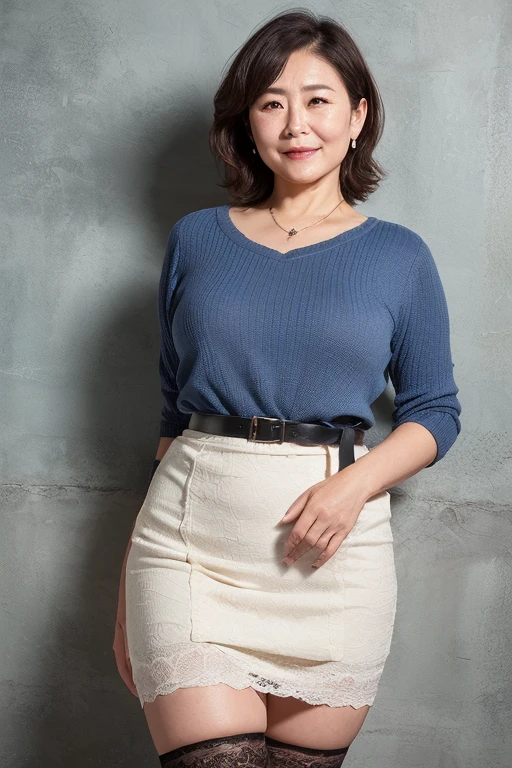 (top-quality, masterpiece,photo realistic,ultra-detailed,Textured skin:1.2),break  ((from above)),(1 girl),
break  (mini skirt),(garter belt),stockings,shirts,
break (japanese mature woman),(50 years old),
break (natural hair style),natural eyeblow,smile,