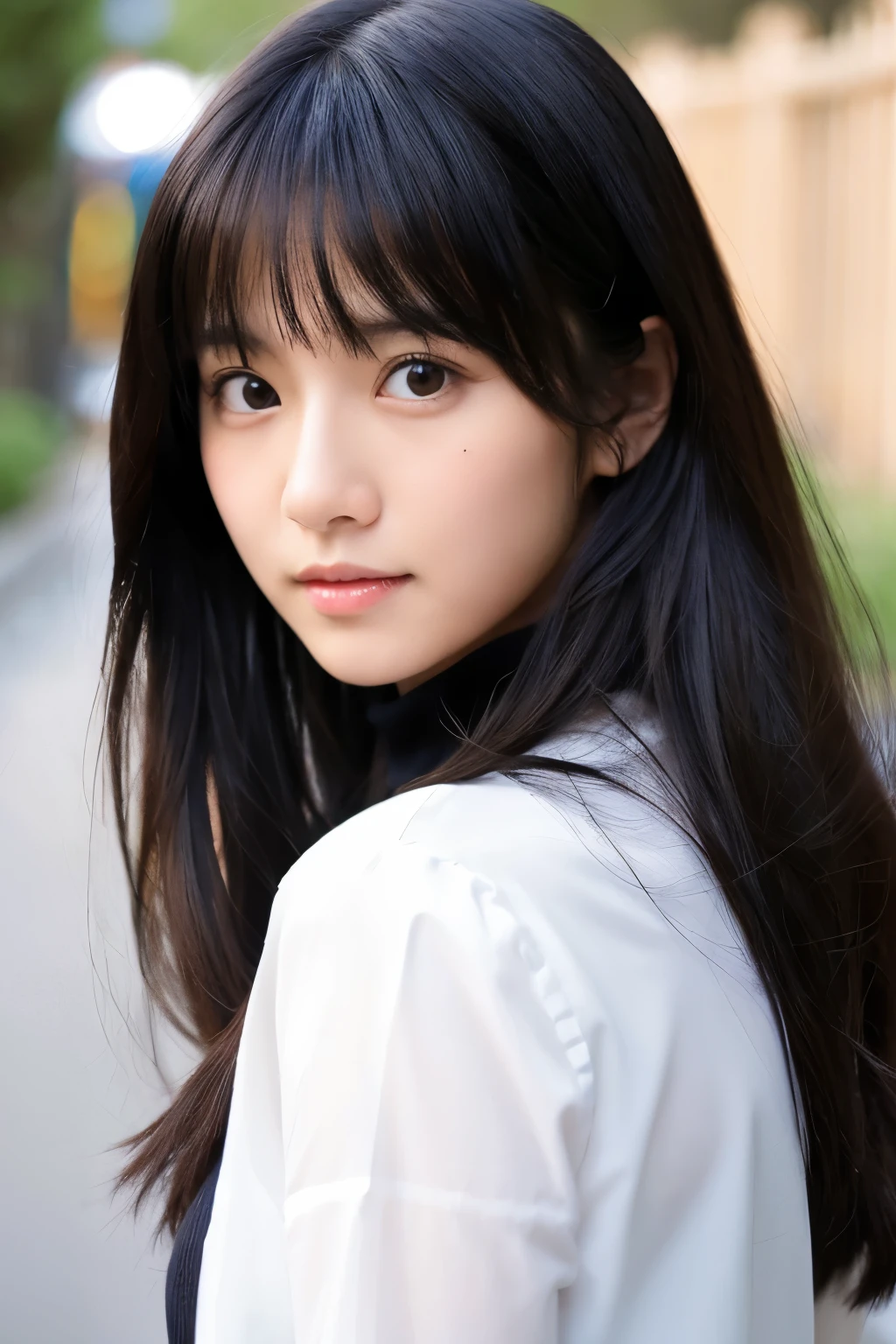 there is a young woman with long hair posing for a picture, kimi takemura, yasumoto oka, sui ishida with black hair, mayuri shiina, ai yazawa, girl cute-fine-face, portrait of mayuri shiina, realistic young gravure idol, close up iwakura lain