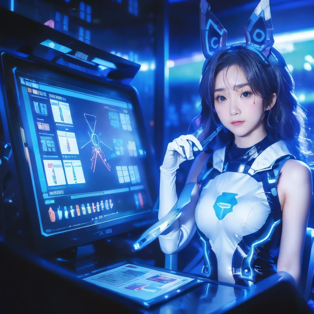 (A beautiful woman, laboratory, Biotechnology Research, Genome sequencing, Advanced technology:1.1), (Futuristic, Science fiction:1.2), (Production, digital rendering), (bright, Sterile environment), (Containers containing liquids, High-tech equipment), (microscope, DNA Sequencing Machine), (强laboratory照明), (Precision), (Complex genetic structure), (Energetic, Futuristic colors), (Detailed facial features), (现代laboratory服装), (laboratory助理), (State-of-the-art research facilities), (Advanced genetic engineering technology), (CuttingEdgeTechnology), (high resolution, 3D visuals), (Life Innovation), (Attention to detail), (Subtle symbolism), (Dynamic perspective), (Smooth, Modern Architecture), (Bioengineering breakthrough), (Breakthrough discoveries), (Genetic manipulation), (Interesting experiment), (每一个动作都Precision), (Biology Program), (Biomedical Innovation), (cooperate), (Uncovering the Secrets of DNA), (Sexual progress in genetics), (Beautiful with), (Fusion of art and technology),