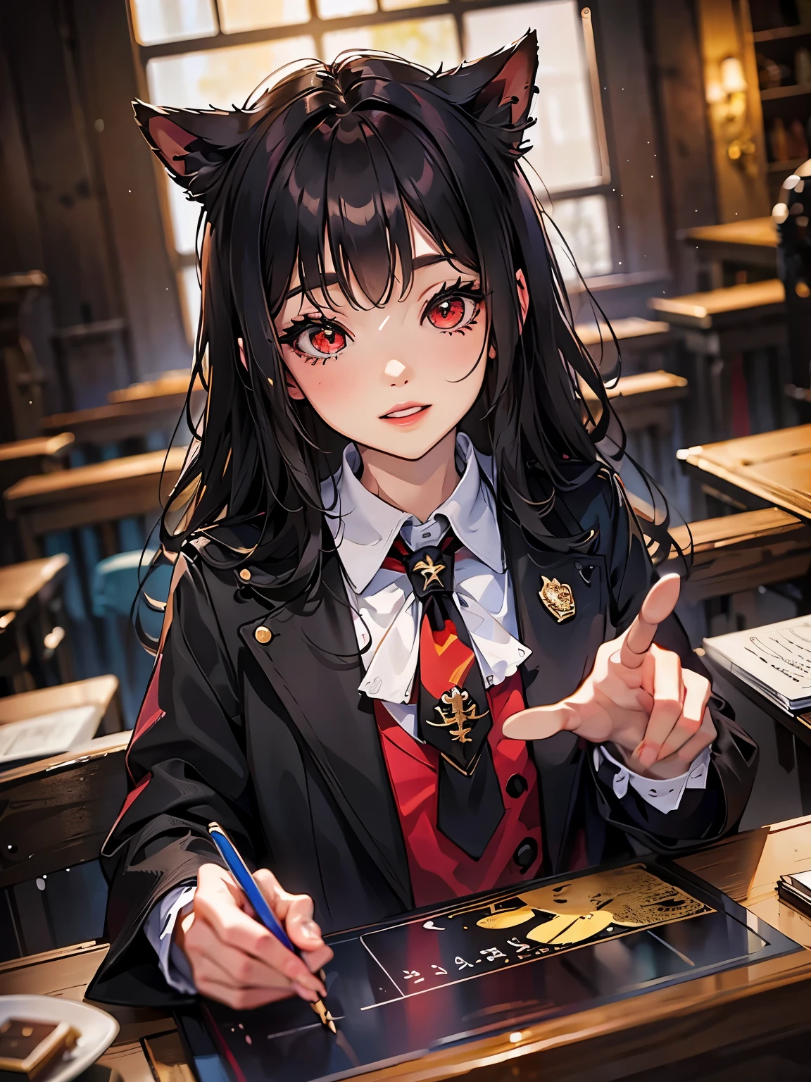 a beautiful left hand holding a magic wand with (5 dedos)