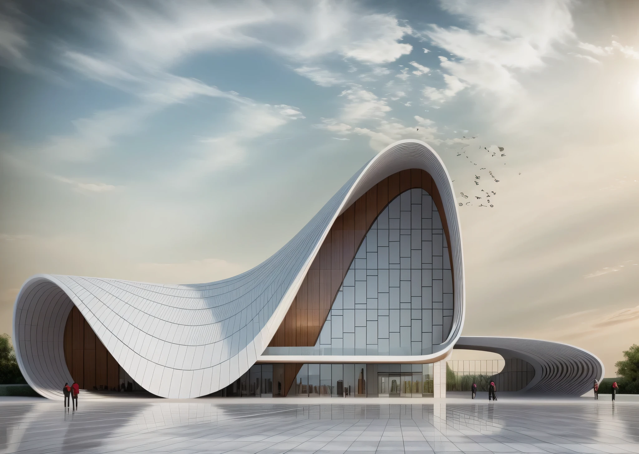 REFER TO THE ZAHA HAHID ARCHITECTURAL STYLE TO GENERATE A FASHION DESIGN IN THE ZAHA HAHID ARCHITECTURAL STYLE，Zaha Haid's style，Marvel at the fashion