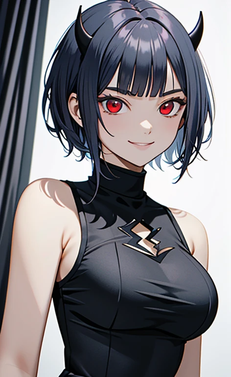 (masterpiece:1.4、top-quality、illustration)、(character focus、,upper body:1.3)、(face:1.5),(1girl),(evil smile:1.5),(Beautiful eyes:1.4),cute face,(red eyes:1.3)、(tareme:1.3)、(),
),(stand:1.4),、(),(),
(blue grey hair),(short hair:1.5)、
,(),(sleeveless turtleneck china dress:1.5),
(blunt bangs),(sidelocks:1.3), (large breasts)、
、slender、zydG