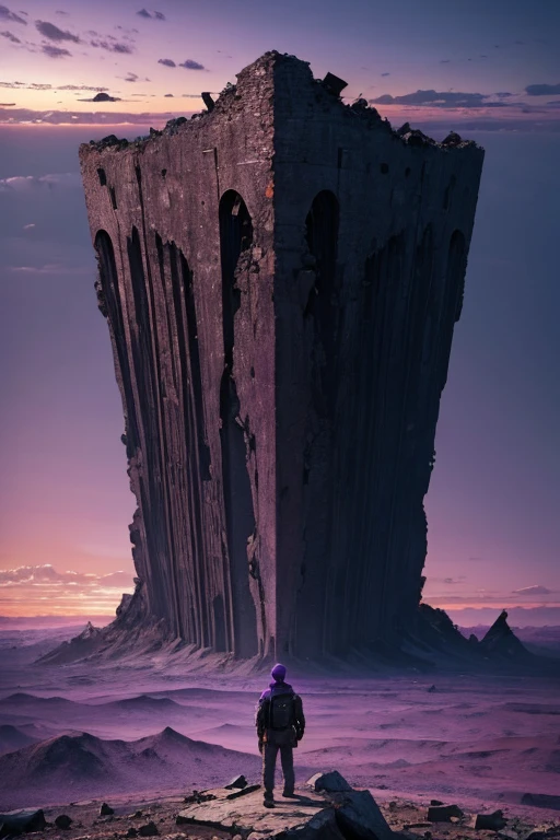 highest quality、Desolate Earth、wreckage、Purple Sky、Surrealism