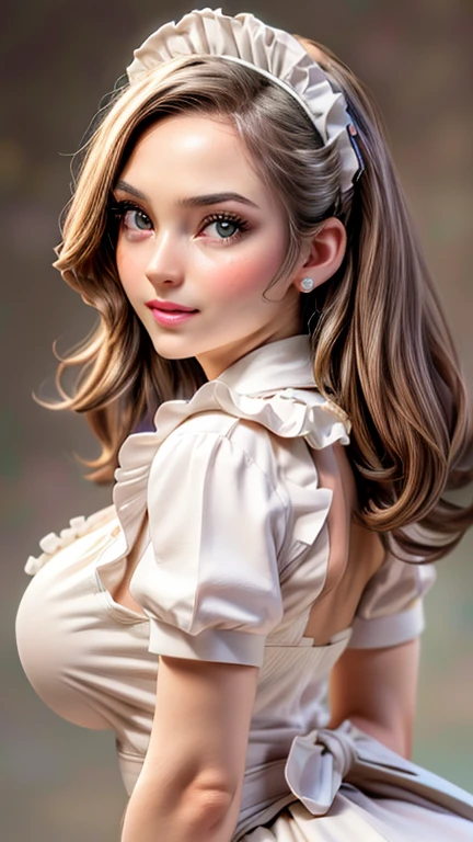 (((Maid))), (RAW photo, best quality), (realistic, photo-realistic:1.3), best quality ,masterpiece, (cherrynobodysd15), ((big ass, large breasts)), (beautiful girl), pink lipstick, colorful makeup, long eyelashes, earrings, wearing eyeliner, fair skin, blonde hair,(cute), (detailed face), detailed eyes, detailed iris, 8k uhd, dslr, soft lighting, high quality, film grain, beautiful detailed eyes, beautiful detailed nose, vaginal detailed, realistic face, pink pussy, light smile, (highly detail face: 1.5), Fujifilm XT3, best quality, ultra-detailed, masterpiece, finely detail, highers, 8k wallpaper, pixie cut, (maid outfit :1.4)