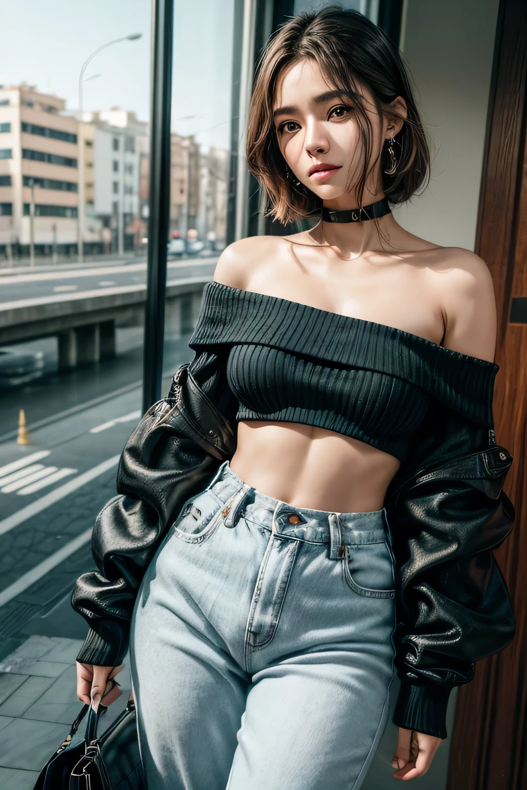 realista, melhor qualidade, 8k hd, DSLR, soft lighting, alta qualidade, film grain, Fujifilm XT3,
Korean K-pop idol, Gucci, roupas casuais, off-shoulder Sweater, Sweater, ribbed pants, moletom, Balenciaga, Adidas,
1 garota, olhos detalhados, olhos gradientes, rosto bonito, peito grande, magro, cintura fina, cidade, peito acentuado, big pelvic, quadril largo, cintura estreita, cintura curva, surpreso, feliz, cara chocada