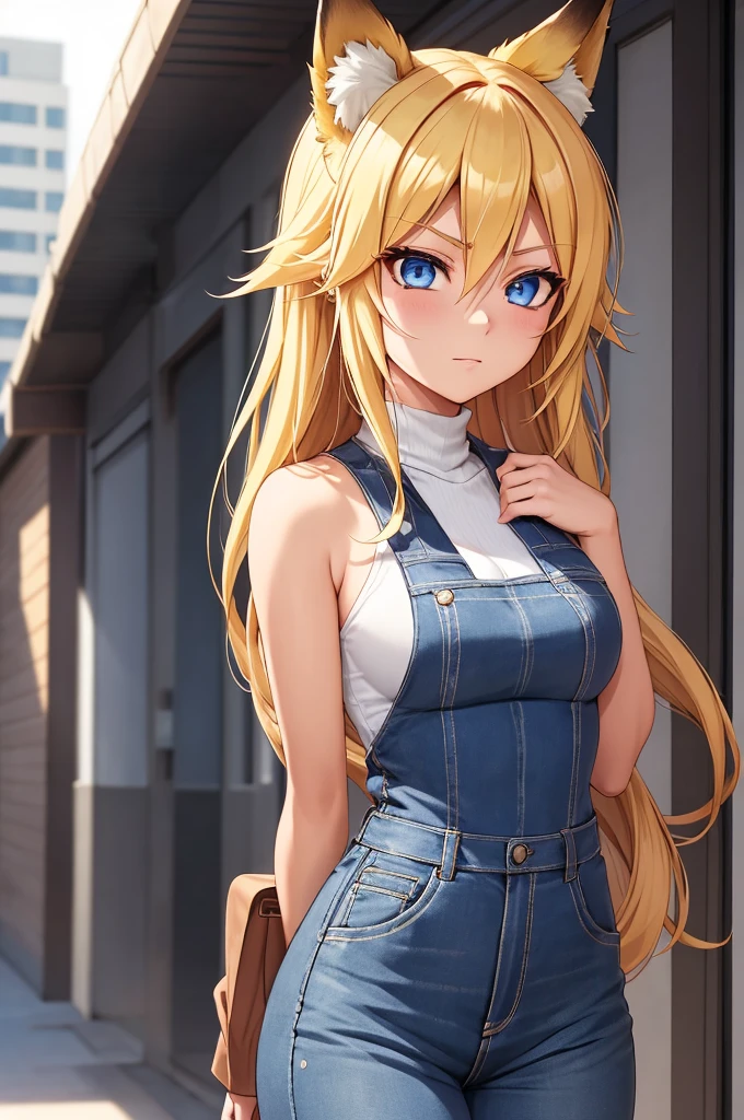 [1girl, Naruto Uzumaki as a girl, female Naruto Uzumaki, gender swapped Naruto, Naruko, Naruto as a female, gender swap, female Naruto Uzumaki (anime: Naruto), female/girl/woman, beautiful blond hair, blond hair, blue eyes, beautiful blue eyes, detailed blue eyes, perfect eyes, fashionable modern outfit, modest girly outfit, fox ears]

Imagine a stunning rendition of Naruto Uzumaki, but reimagined as a girl - let's call her Naruko. Picture her with beautiful, flowing blond hair cascading down her shoulders like golden strands of sunlight. Her eyes, a mesmerizing shade of azure, sparkle with an intensity that draws you in, each detail meticulously crafted to perfection. Naruko stands confidently, exuding strength and determination, yet there's a softness to her features that speaks of her feminine grace.

Now, envision her attire - a modern ensemble that perfectly complements her vibrant personality. She wears a chic keyhole turtleneck in a trendy shade of charcoal gray, the sleek design accentuating her neckline and adding a touch of allure to her look. Paired with this, she sports a pair of form-fitting jeans, their dark wash emphasizing her lithe figure and casual elegance.

But what truly sets Naruko apart are the adorable fox ears perched atop her head, a whimsical touch that adds an enchanting allure to her appearance. These ears, with their soft fur and delicate tufts, give her a playful yet mysterious air, hinting at the hidden depths of her character.

Completing her ensemble, she opts for a pair of stylish ankle boots in a neutral tone, adding a hint of urban sophistication to her overall look. Naruko carries herself with poise and confidence, embodying the essence of modern femininity with a dash of fox-like charm.

[High quality, 8k, perfect image, best image, highly detailed, detailed, beautiful]