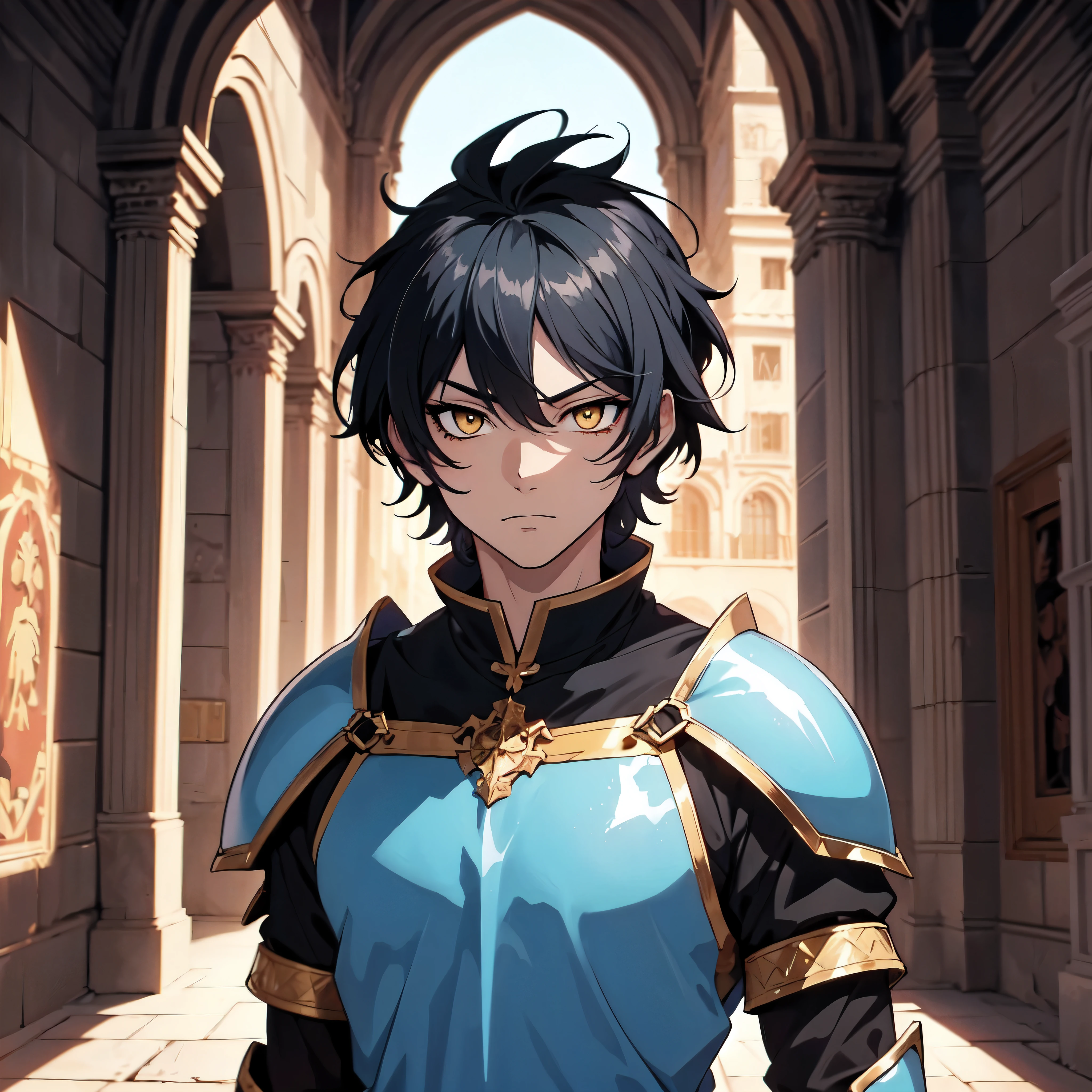 128K Ultra High Definition,
128K Ultra High Quality,
128K Ultra High Resolution,
Best Definition,
Best Quality,
Best Resolution,
Perfectly Detailed,
Perfectly Designed,
Extremely Detailed,
Extremely Designed,
Hyper Detailed,
Hyper Definition,
Hyper Quality,
Hyper Resolution,
Masterpiece,
(((Anime))),
Body Shot,
(((Boy))),
Handsome,
Muscular Body,
(((Black Mid Hair))),
(((Yellow Eyes))),
(((Blue Warlord Armor))),
(((Inside Of Medieval Royal Palace Background Scenery))),