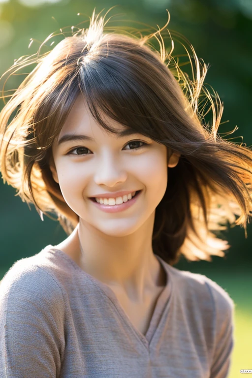 floating hair, smile, light smile, depth of field, UHD, masterpiece, anatomically correct, best quality