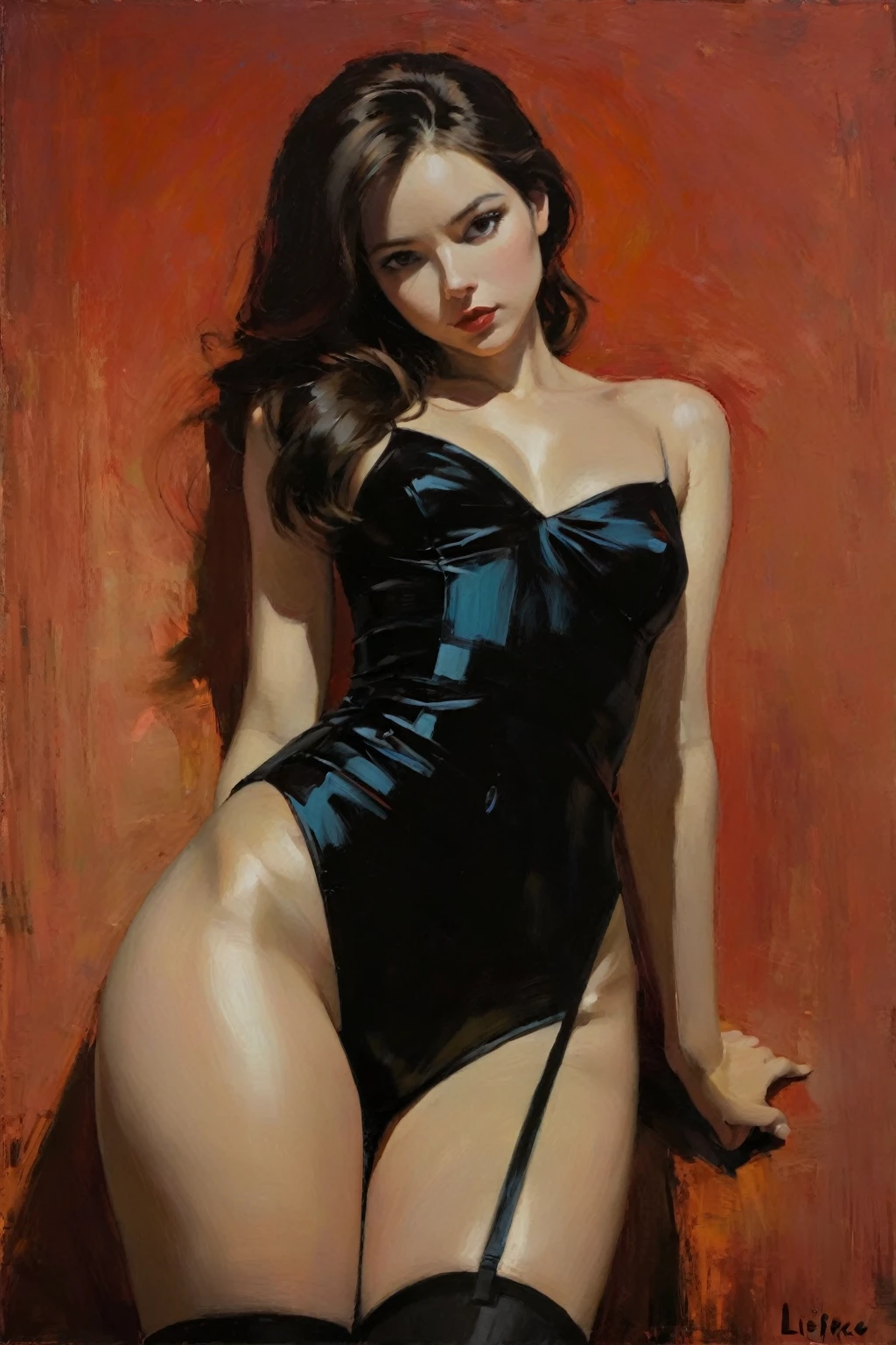Create an evocative oil painting inspired by Malcolm Liepke, based on the provided image. Capture the intense, introspective expression of the young subject using thick, Incorporate earthy tones, deep blues, and warm browns to create a harmonious and inviting composition. Highlight the emotional depth and vulnerability in the subject's gaze, emphasizing the play of light and shadow on their face. Maintain a simple, textured background that complements the subject's contemplative presence. Focus on the tactile quality of the oil paint to convey the raw emotion and intimacy characteristic of Liepke's style. Aim for a modern, contemplative feel. Apply the paint to the canvas with a firm, decisive motion, allowing it to sit thickly on the surface. Vary the direction and length of your strokes to create an interesting, varied texture.