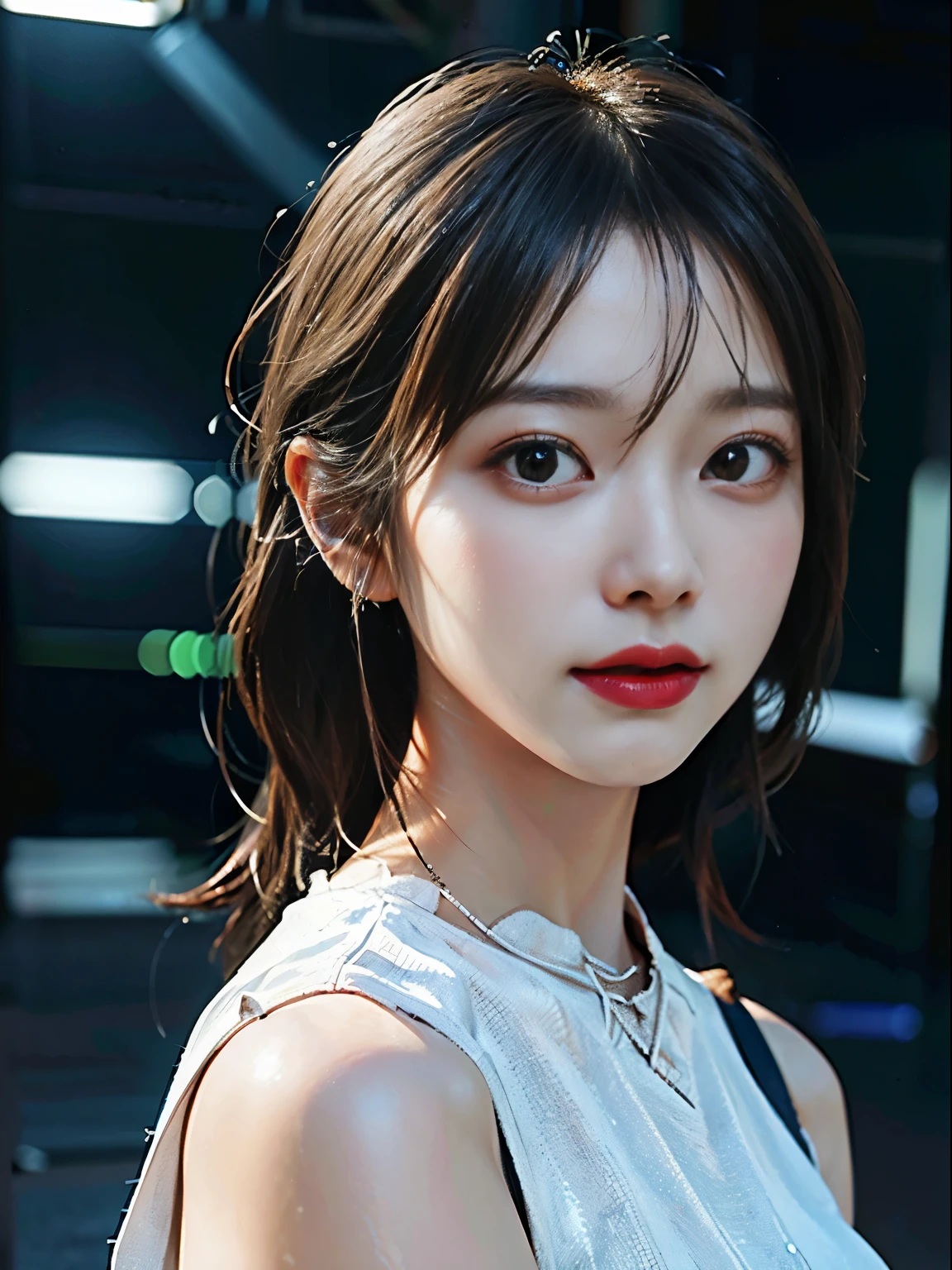 ((best quality)), ((masterpiece)), (detailed:1.4), 3D, Image of a beautiful cyberpunk woman,HDR (High Dynamic Range),Ray Tracing,NVIDIA RTX,Super Resolution,Unreal 5,Subsurface scattering,PBR Textures,Post-Processing,Anisotropic filtering,Depth of Field,Maximum clarity and clarity,Multi-layered textures,Albedo and specular reflectograms,Surface shading,Accurate simulation of the interaction between light and material,Perfect proportions,Octane Rendering,Two-color lighting,Large aperture,Low ISO,White Balance,Rule of Thirds,8K Native,