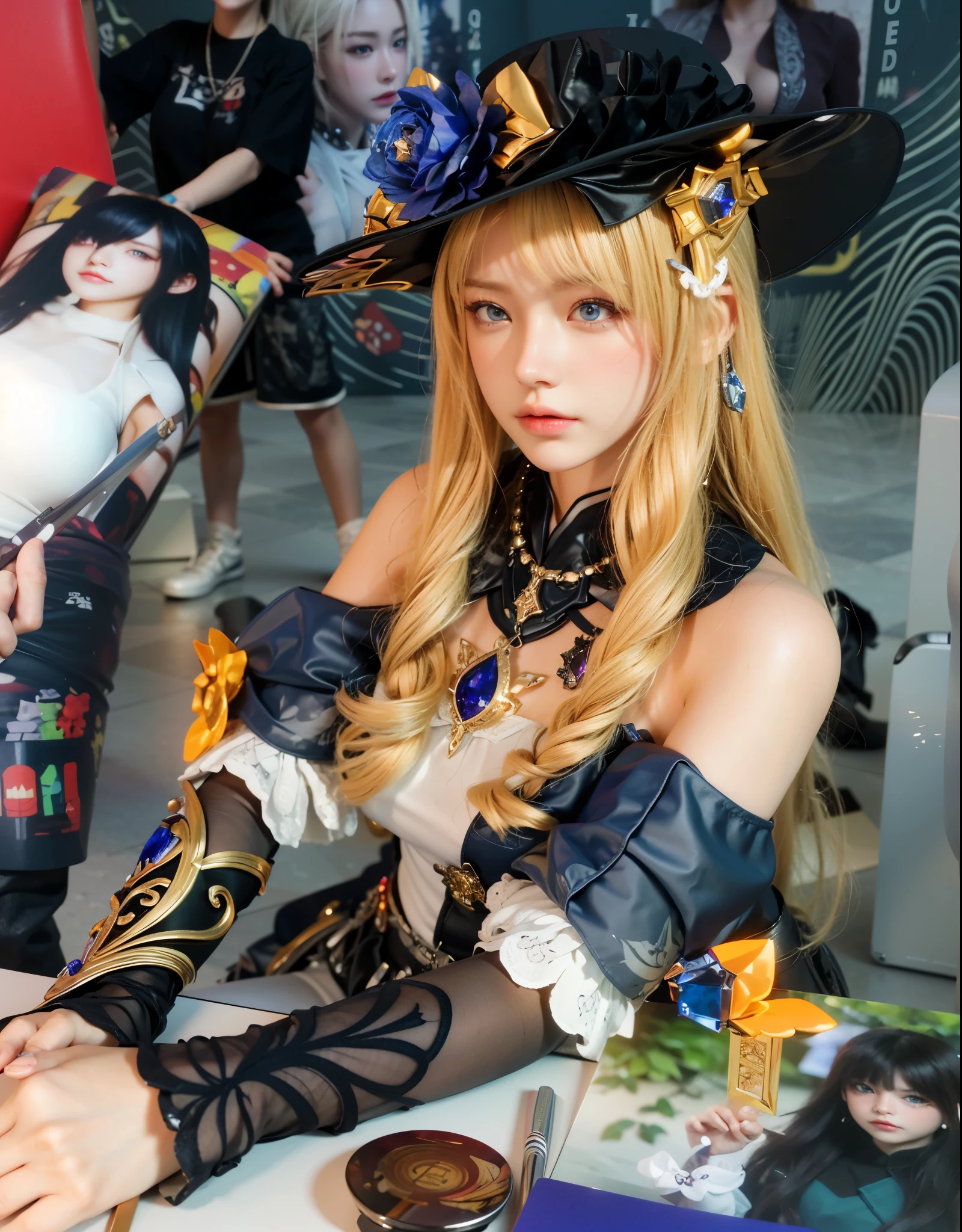 Game Art,Best image quality,Maximum resolution,8k,(A half-length photo),(portrait),(Head close-up),(Rule of Thirds),Unreal Engine 5 rendering works,20 year old girl,((Queen)),The eyes are very detailed,(Large Breasts),Elegant and noble,Light,Light线追踪,Game CG,((3D Unreal Engine)),OC rendering reflection mode,4K,Ultra-clear,Sensual,Translucent lace,Fair and plump figure,Pretty Face,Light泽凝胶涂层,身着华贵礼服的Queen,Crystal Gem Crown,Necklace jewelry,blue eyes,The tattoo is very three-dimensional,Gorgeous and intricate tattoo designs,Ultra-clear portrait,Sexy body,Temple Princess,Sapphire eyes,Sitting at the table,Angry expression,Disgusted expression(A look of disdain and contempt)