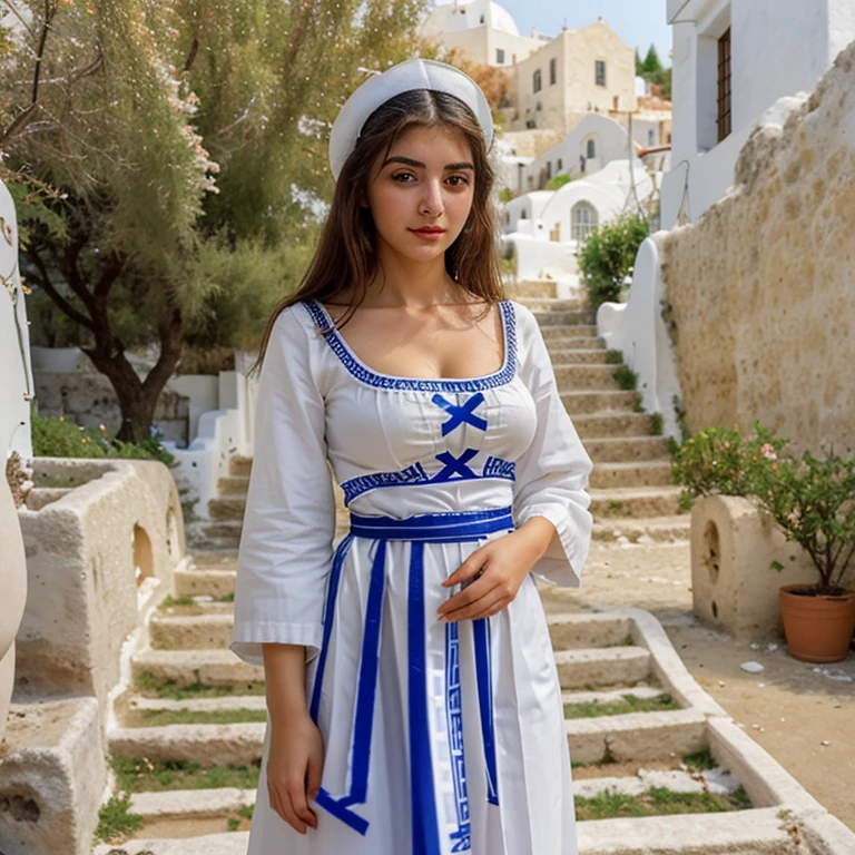 Beautiful Greek woman, 21 years, dressed in traditional clothing