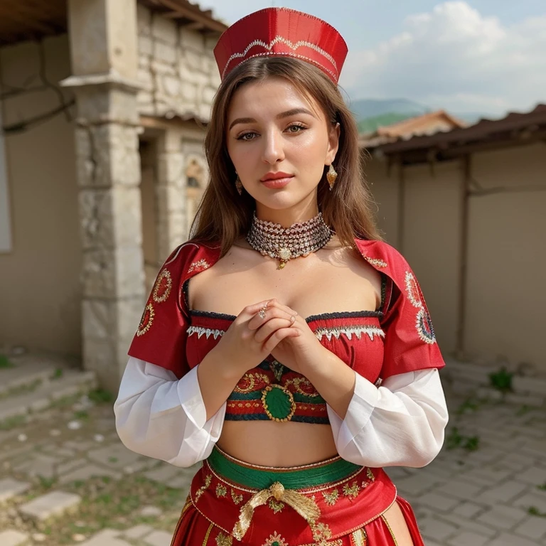 Beautiful woman of kosovo 🇽🇰, 20 years, dressed in traditional clothing albanese style 