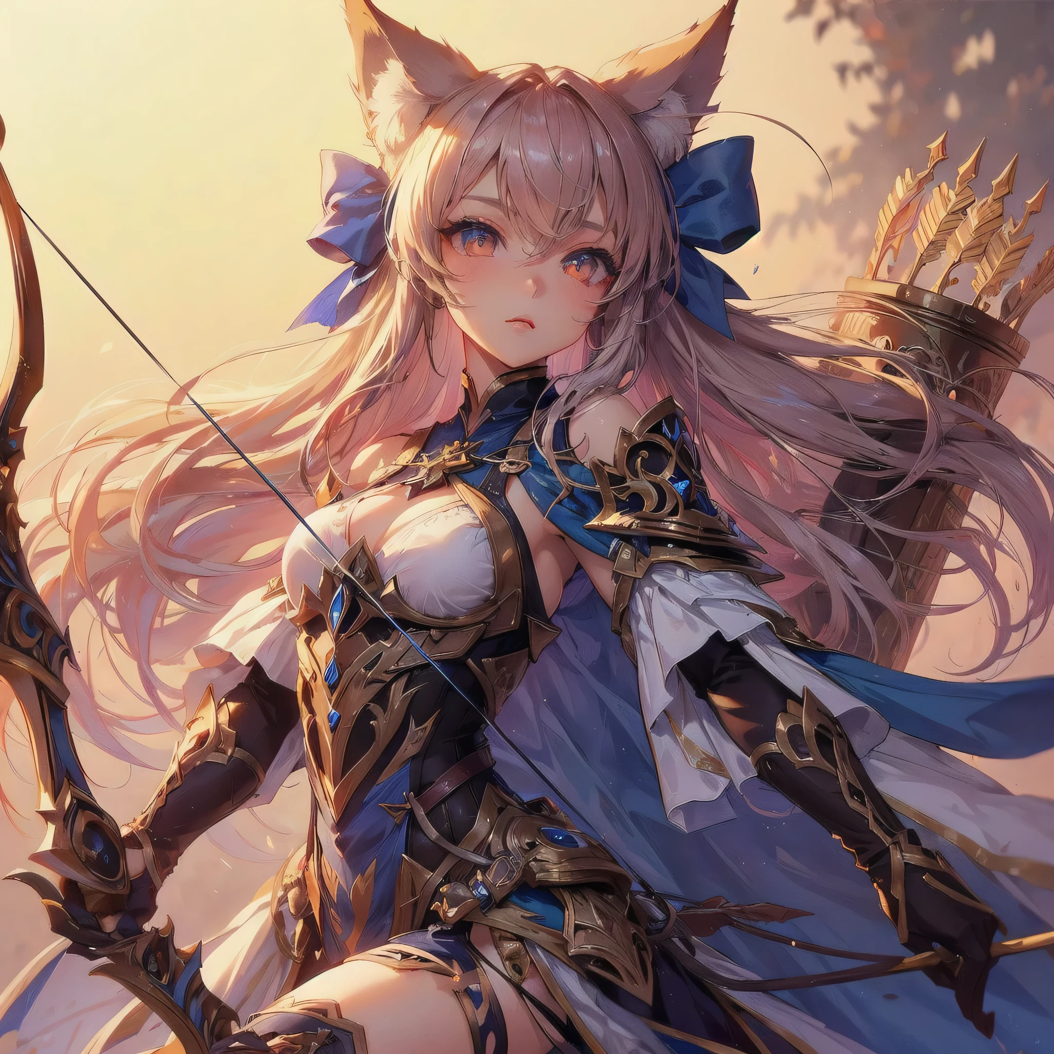 high quality,hd,16k,sharp line,1girl,fantasy,fem
ale wolf ears,wolf tail,beautiful hair ,cute face, large breasts ,nice legs,,focus girl,detailed beautiful face,detailed clothes,beautiful eyes,dynamic angle