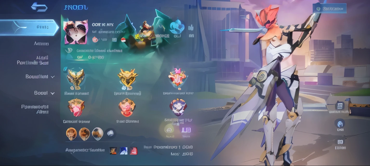 a close up of a person holding a sword in a game, mobile legends, style of duelyst, ethereal and mecha theme, tane skin, kda, freya, seraphine ahri kda, full protrait, genshin impact style, genshin impact character, onmyoji detailed art, heise jinyao, onmyoji