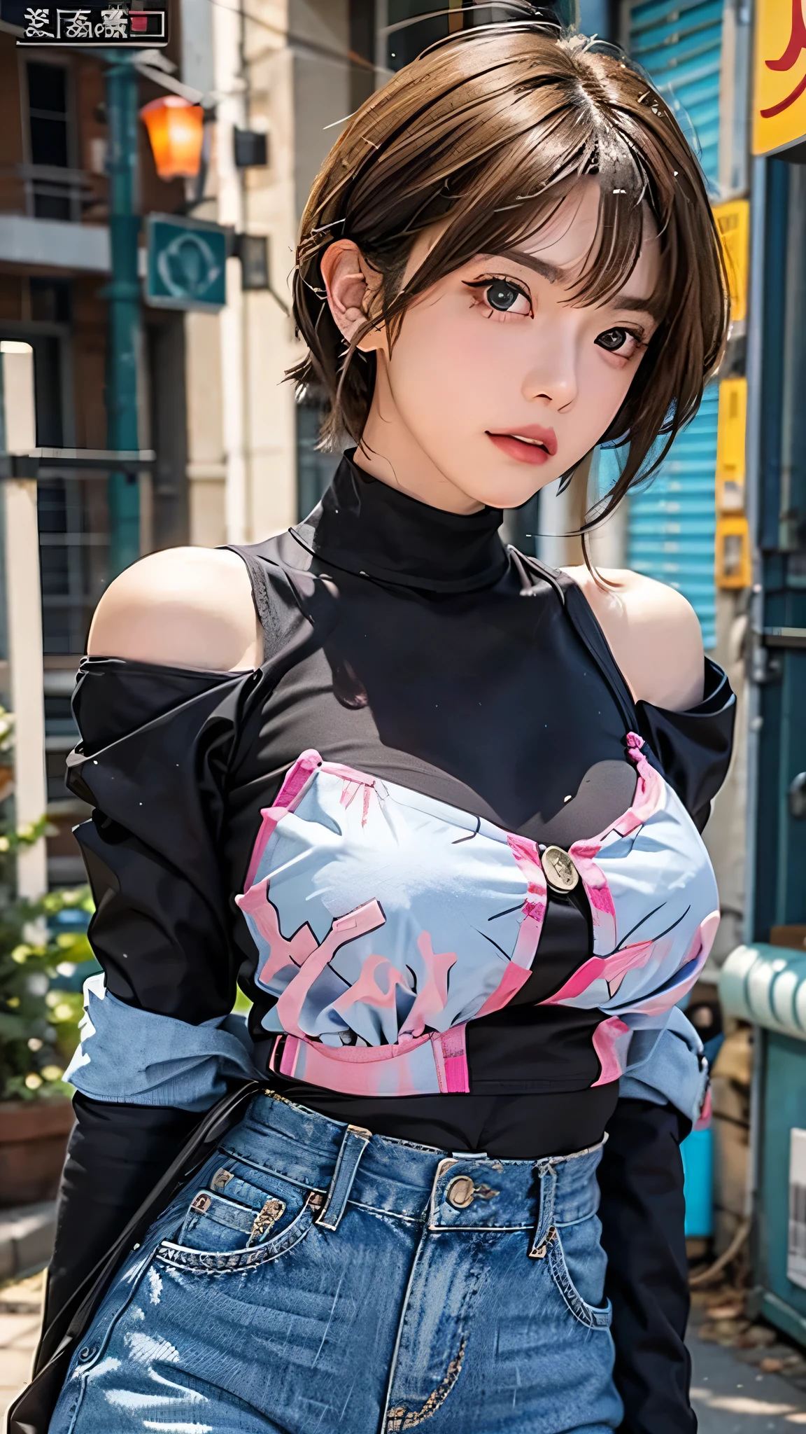  Perfect quality, whole body, Stunning beauty, Jean Favonian, Large Breasts, (High quality anime, Makoto Shinkai), anger, blush, Standing on the riverside street next to the village, Please place your hand on your chest, Looking at the audience, No Gauntlets. Short hair blowing in the wind, The background is simple and blue, The gaze is directed downwards at a low angle, Bright lightning.