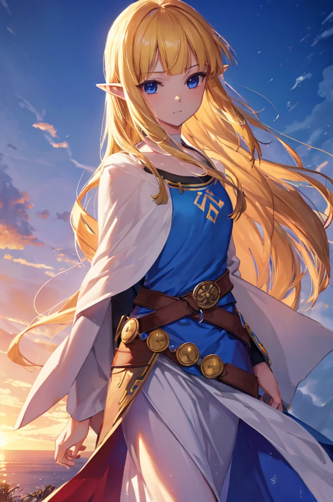 ((On all fours))((crying)),((adult)),princesszelda, zelda skyward sword, blonde hair, blue eyes, long hair, pointy ears, sidelocks, elf, bangs, blunt bangs, ribbons, hair ribbons, 
BREAK belt, cape, dress, long sleeves, 

BREAK (masterpiece:1.2), best quality, high resolution, unity 8k wallpaper, (illustration:0.8),  perfect lighting, extremely detailed CG, (perfect hands, perfect anatomy),