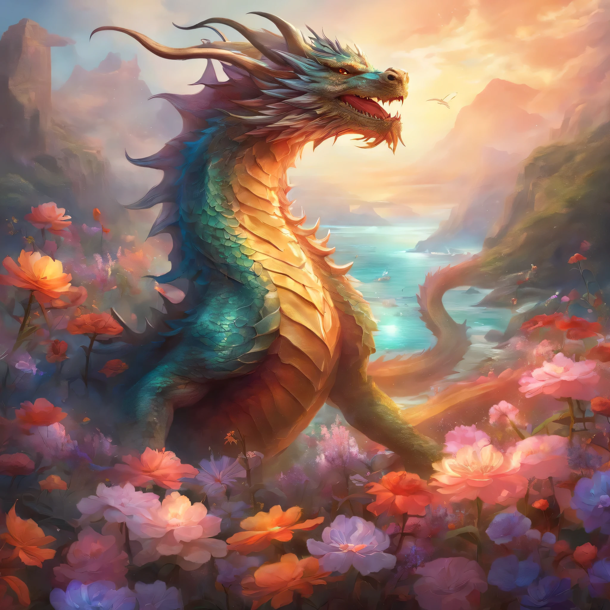 Dragon and Sea of Flowers