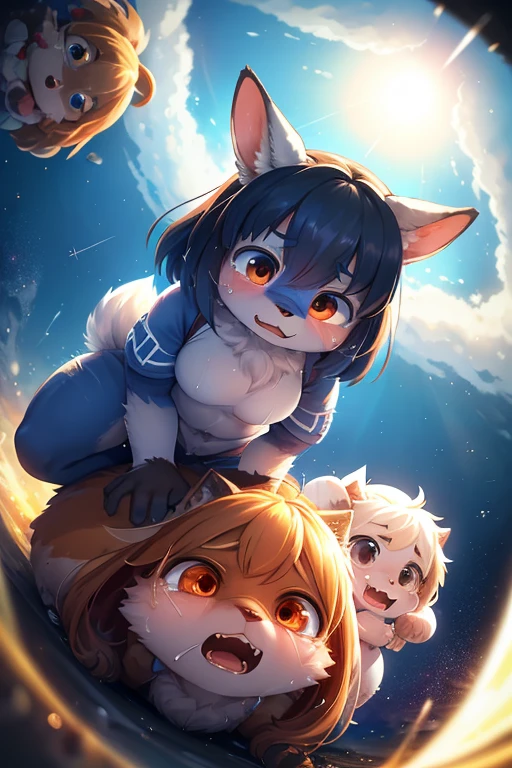 Unrealistic Perspective , dynamic angle , rule of thirds Layout , Bokeh , dynamic action , realistic hairy fur , round face , moist round eyes , Swollen cheeks , hair ties , Short stature , accidents , Happenings , sensational , front view , back view , side view , from above , from below , Joy, anger, sorrow, and happiness , sit , standing , lying down , lying back , squad , jump , Fluttering in the wind , zoom blur ,
Home, Novel-style, Rempie, A wide range of environments, Individuality, Unique places, anime, stage, Horizontal view