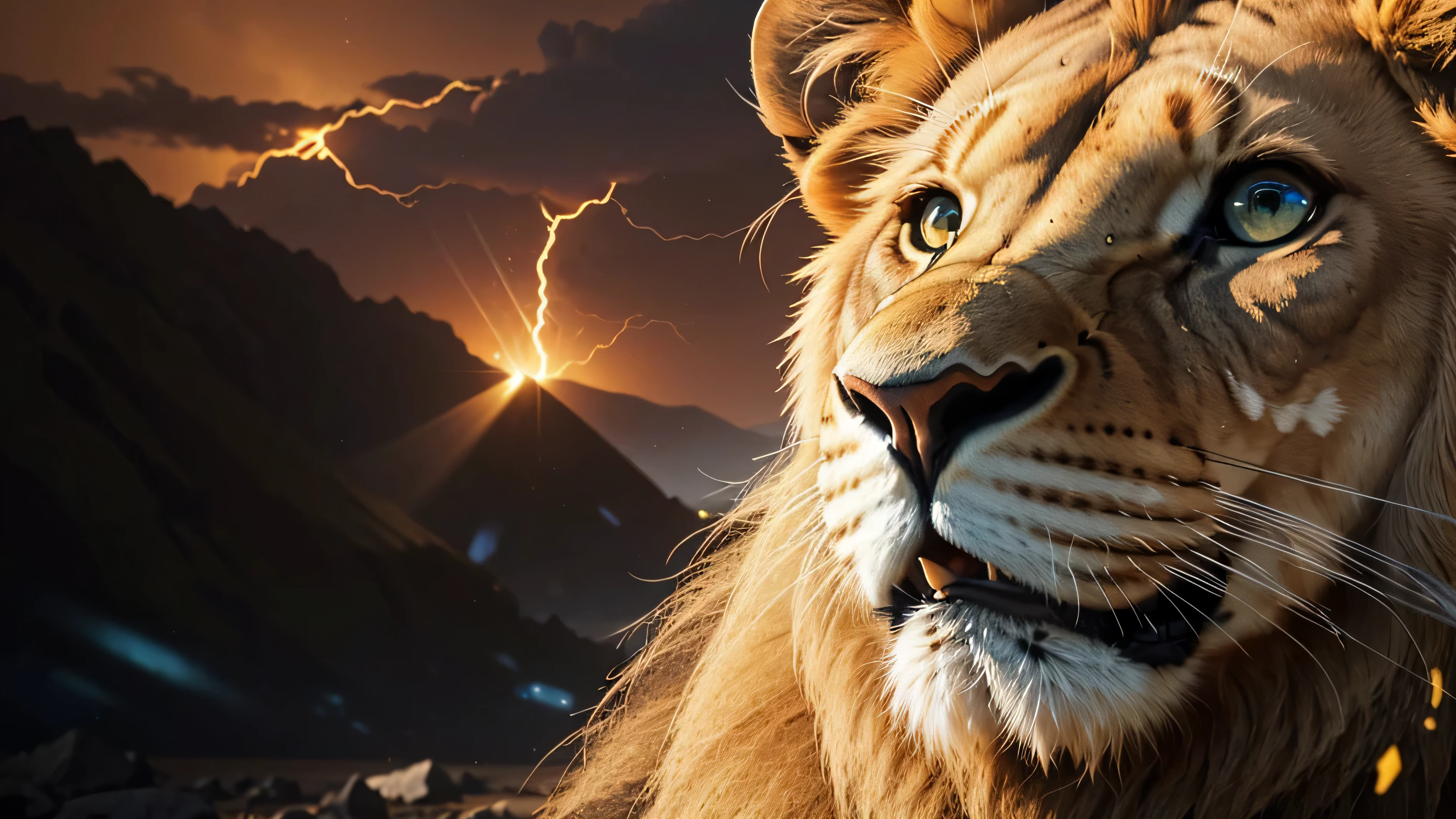 Lion, Divine Lion, naturais, Thunder Azul, Realistic Lion, rei, Realista detalhado, Realista detalhado 16k, Eletricidade Detalhada 8K, Texturas realistas de 8K, Cores fotorrealista 8K, fogo azul, Realista detalhado Fire Bolt, Poder Preto e Azul, Poder do Thunder, Realistic Divine, Coroa Dourada, Coroa de Ouro, Golden Crown, Natureza, Linda, Rendering, fotorrealista, UltraHigh definition, 4k, texturasdetalhadas, Thunder, sombras detalhadas, cores detalhadas, neon blue, Luz azul, Raios, Poder azul, Natureza Linda, Grande Divino, Luz azul, Thunder Azuls, Coroa Rei, raio, Electric Power Screw, contraste detalhado, Contraste realista, high resolution, cores detalhadas, fogo, eletricidade, divina criatura, 8K, Realista detalhado, 16k, 8K, High definition, contraste detalhado, Contraste realista, high resolution, cores detalhadas, fogo, eletricidade, divina criatura, 8K, Realista detalhado, elegante,