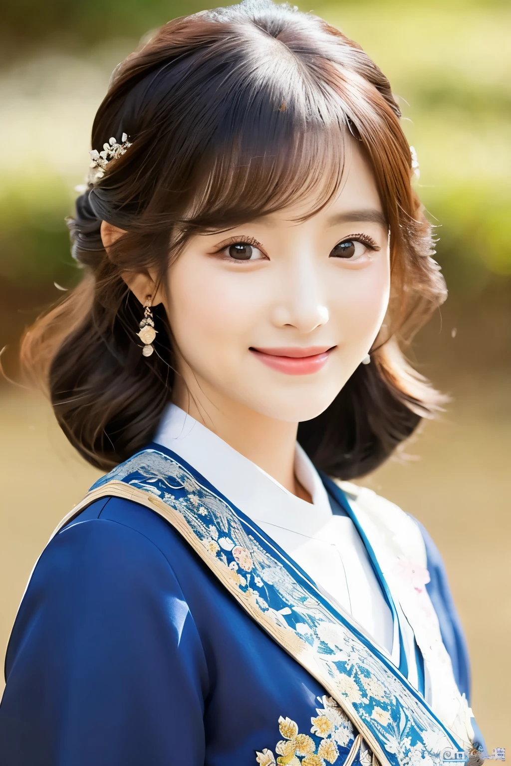 {{{87 years old}}}、smile、beautiful、The elegant and sophisticated clothing of the upper class of Chosun、Shining eyes、stare、Theara、