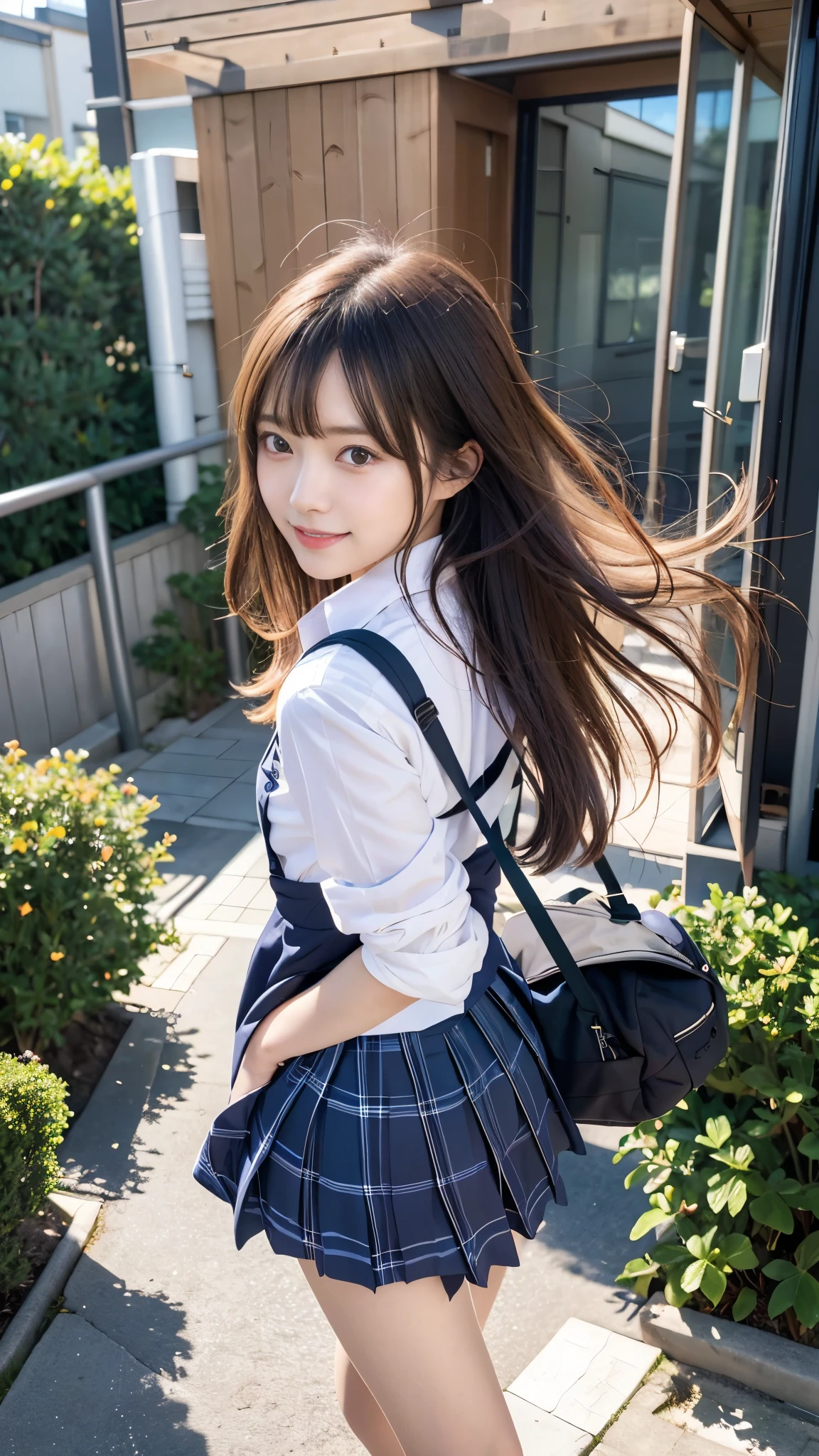 anime風の女性キャラクターのカラフルなプロフィール写真. anime「My Favorite Child」has characteristics that are clearly different from. The setting is sunset on the mountaintop. The environment is very fantastic. The camera settings are、A digital camera with a low ISO setting. This lens is a medium aperture zoom lens.. キャラクターデザインは日本のイラストレーターとanimeーターにインスピレーションを受けた, Akiko Sterrenberger, Photographed by Makoto Shinkai, Your Name。Director of, Large Breasts, (school uniform:1.3), (nice smile:1.3), Slender body line, Small and slender figure, Narrow waist, (Baby Face), (Pie Slash Girl:1.3), (Hair soaring in the wind:1.2), (White long hair:1.2), (Perfect Anatomy:1.3), (Detailed eyes and face:1.2), (Detailed hands:1.2)