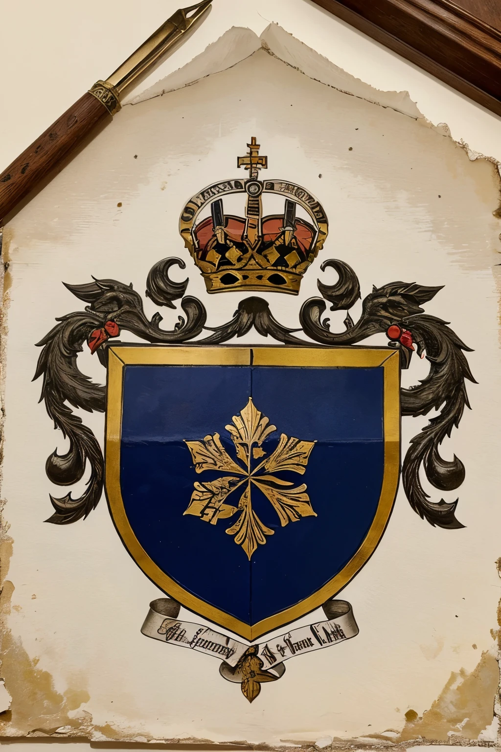 show the Fleury family coat of arms with better quality, Obra de arte, detalhado, a perfect image of the coat of arms, do not include a person's image