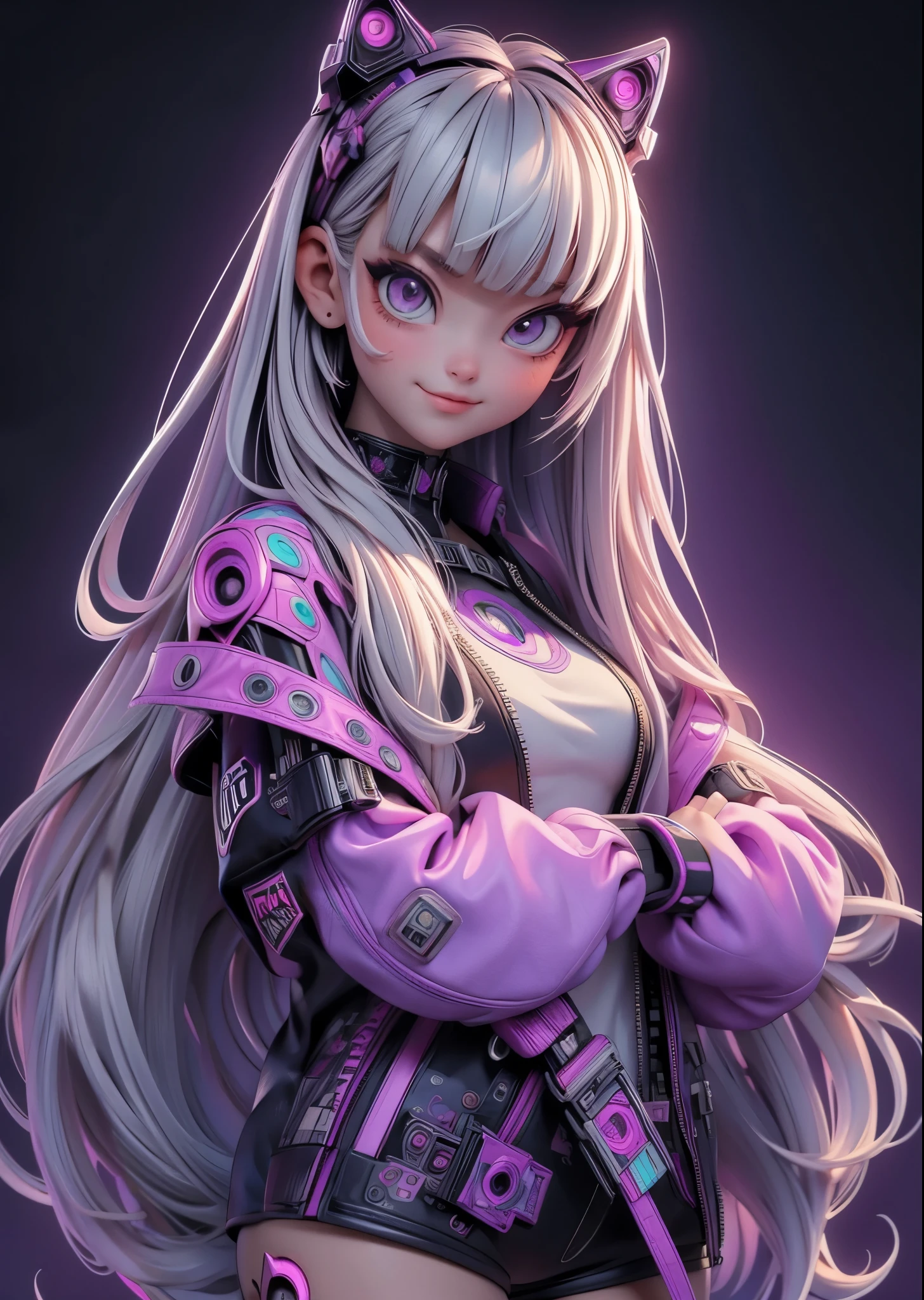 Silver long hair