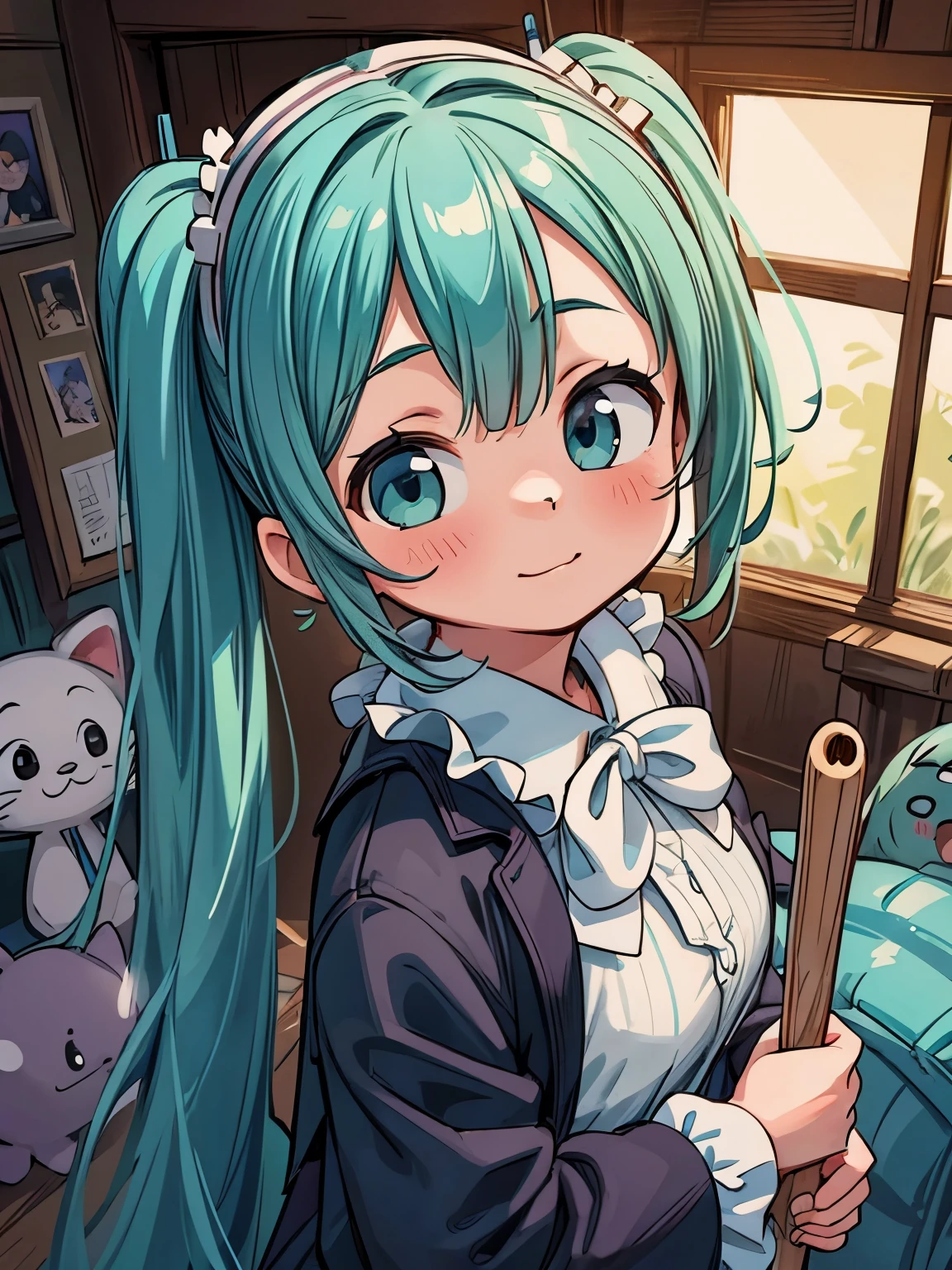 (masterpiece、highest quality、highest quality、Official Art、Beautiful and beautiful:1.2)、(1人のgirl:1.3)Hatsune Miku、Twin tails,Big Breasts,highest quality, highest quality, High-quality illustrations, masterpiece, Ultra-high resolution, Detailed Background, Hospital with power outage, Spooky creatures, pirate船, pirate, 6+boy, 6+girl, Absurd(Very exquisite beautiful face and eyes)Perfect Anatomy, Performance, Good lighting, Shadows in the movie(kemono, Furry Personification),