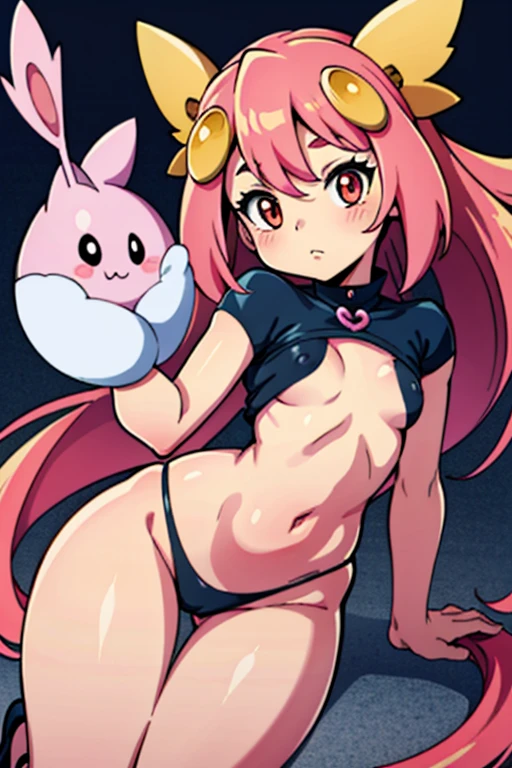 masterpiece, best quality, SFW, (safe for work),Koromon, solo, cute digimon, pink amorphous creature,digimon style,koromon \(creature\), digital world background
