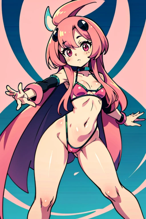 masterpiece, best quality, SFW, (safe for work),Koromon, solo, cute digimon, pink amorphous creature,digimon style,koromon \(creature\), digital world background