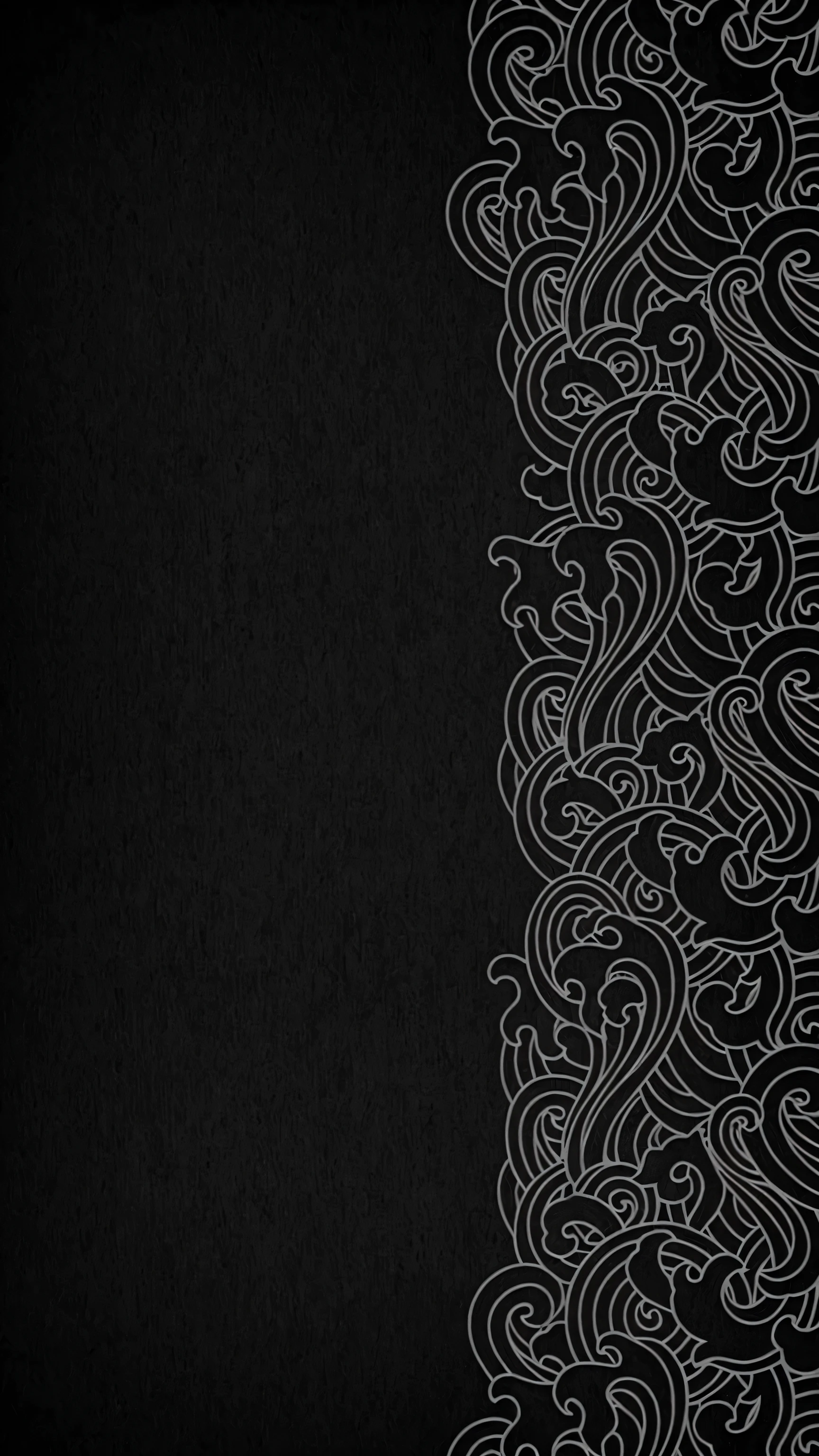 A black and white background with a decorative pattern, fundo escuro intrincado, the background is black, fundo ornamentado, papel de parede do telefone. intrincado, fundo preto pinterest, fundo detalhado ornamentado, fundo de cor preta, fundo padronizado detalhado, fundo elegantemente projetado, fundo plano preto, fundo preto, fundos pretos, fundo preto), monochrome background, Fundo preto e branco, fundo muito escuro