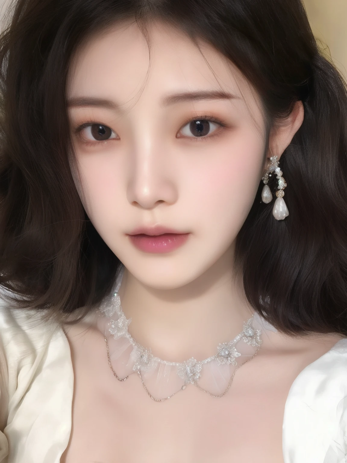 真实的korea美女,face close up,exquisite makeup, realistic and realistic facial expressions,korea,20 year old woman with short hair,delicate face,korea美女,delicate face,