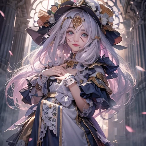 Standing in the grave、Hair flow、 ((highest quality、masterpiece、8k、Best image quality、Ultra-high resolution、Award-winning works)、(Accurate anatomy:1.1)、(Look at me and smile:1.1)、Shining fair skin with Ultra-high resolution、The most detailed face、Ultra-high resolution detailed face、Ultra-high resolutionの髪の毛、(Ultra-high resolution eye:1.1)、Beautiful face drawn in every detail、Cheerful clown costume, Chest to chest, Strange atmosphere, Ghosts flow, Dark Light, At the cemetery