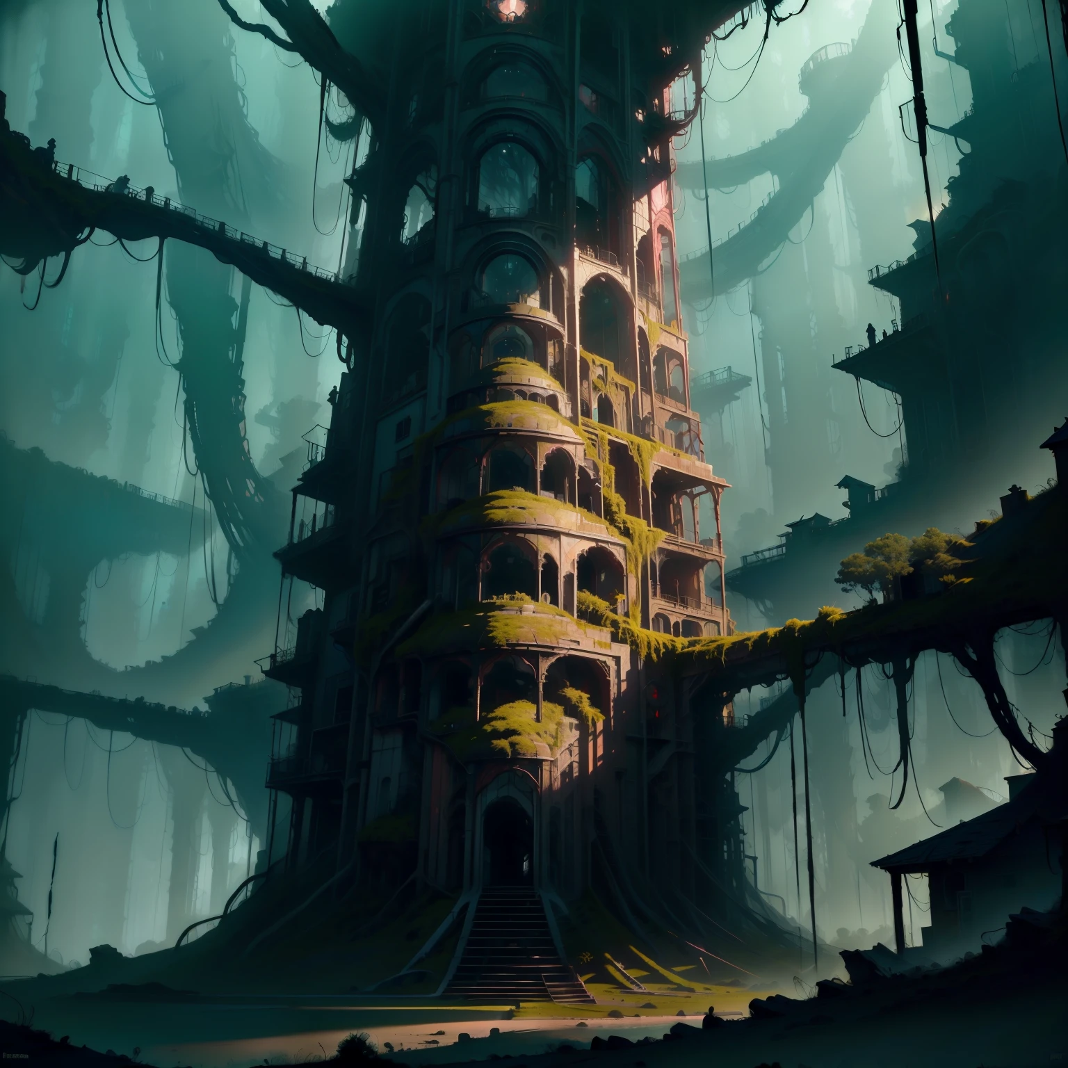 plantas, carne, Olhos, Afiado, steel, buracos, floresta, dark horror floresta, dead trees