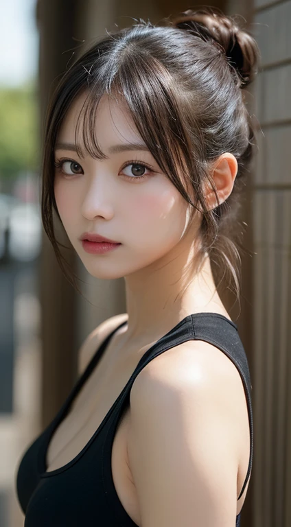 masutepiece, Best Quality, Illustration, Ultra-detailed, finely detail, hight resolution, 8K Wallpaper, Perfect dynamic composition, Beautiful detailed eyes,Colossal tits, fitness wear, Natural Color Lip,