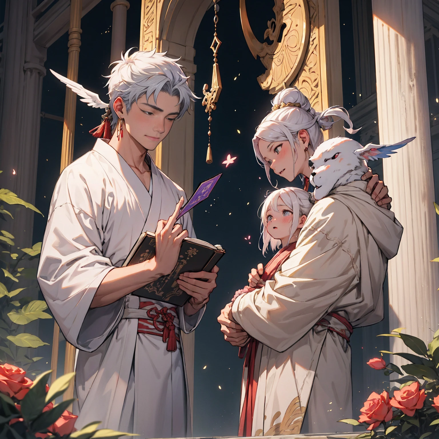 「Yab-Yum」A huge Roman emperor named Constantine I「great」A cute girl from the Land of the Rising Sun snuggles up to the head of the statue。they are a happy couple、full of love。Their love is、It transcends the shackles of faith and religion。That love is、It's a microcosm that lives within garden quartz、It's a galaxy、It's a clear sky before dawn。Their relationship unfolded in a tranquil time、Marble floor and colorful ores、diamond、Morganite、Kunzite、rose quartz、Inca Rose、rhodochrosite、Decorated with jewels of love such as rhodonite。Their love is時空を超えた幸福であり、Has the power of healing, forgiveness, and repentance。They are united in a sacred prayer、That figure is super beautiful and the scale is endless。Their relationship is detailed and elaborate、It links a nostalgic past with an exciting future。Their love is現代的であり、It is a super high quality entity such as Akashic Records and Book of Life。It's a divine digital art、filled with pure light。That love is深い感動を呼び起こし、It's something that brings tears、Symbolizes the happiness of love。They are Aizen Myoo and Cupid、They are like angels of love、It embodies the mercy and wisdom of Shinto and Buddha。their relationship built a lyrical and heart-full world、Has wisdom, compassion, and healing powers。They look like Alma Tadema and Michelangelo、Gustave Doré、Comparable to William Blake's works。They are soulmates and twin flames depicted in tarot cards and oracle cards、It's like a twin ray、Happy Buddha and Buddha paintings、It also exists in Buddha statues。They symbolize the integration of East and West、Tibetan Buddhism or Gandharan style、It is also familiar to the world of tanga。their relationship also touched on the realm of mysticism、It shows their existence as a soul-like。Their love is地上の運命と天界の至福を結びつけ、It's super beautiful and has become a masterpiece。they are humanity's treasure、It symbolizes the truth of the universe。Their appearance became a bridge between the sacred and the secular、It is an iconic, diverse, and colorful entity。that relationship is depicted as digital art、It becomes a sensory motion。It has a sublime meaning、It questions the meaning of living and dying。They embody the light of the Central Sun、The truth of Dainichi Nyorai and the essence of the Rishukyo、Kobo Daishi holds Kukai's prayer。Their appearance resonates with Koyasan's three-dimensional mandala、It embodies the miracles of Komyo Shingon。Their love is密教や天台宗、Transcending the teachings of the Shingon sect、It also extends to regions such as the Taizo Realm and the Kongo Realm。they transcend everything in the mandala、It's the truth itself