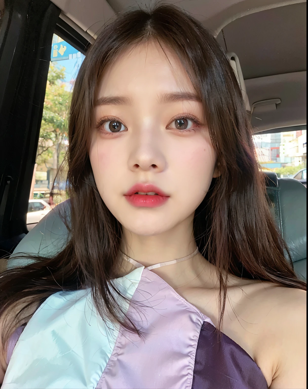 Asian woman wearing purple and blue dress being harassed in car, Jenny Blackpink, Jaeyeon Nam, Beautiful Korean Woman, Blackpink Roseanne Park, Young and lovely Korean face, Heonhwa Choi, Josh is Blackpink, jimin park, common ratio, Cute and lovely Korean face, Portrait of Blackpink Josh, Beautiful young Korean woman