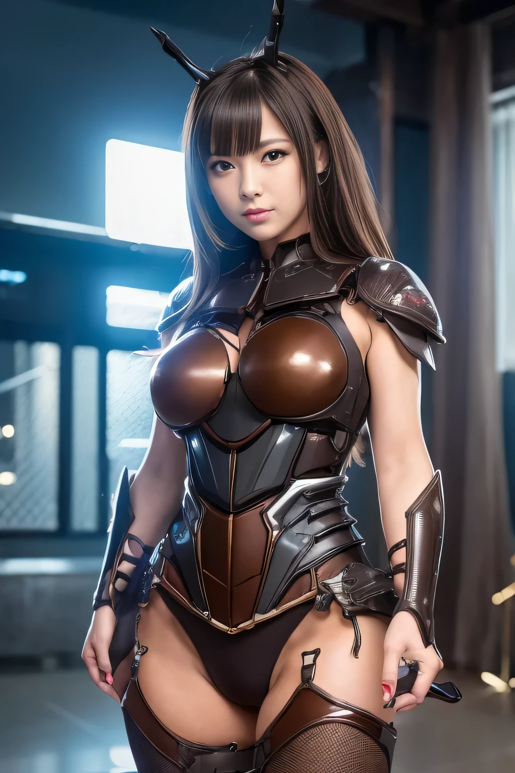 (high resolution,masterpiece,best quality,extremely detailed CG, anime, official art:1.4), realistic, photo, amazing fine details, all intricate, gloss and shiny,awesome many layers, 8k wall paper, 3d, sketch, kawaii, illustration,( solo:1.4), perfect female proportion,villainess, (fusion of dark brown cockroach and lady:1.4), (brown cockroach form lady:1.2), (brown cockroach lady:1.2), (fusion:1.2), (solo:1.4), (evil smile:1.2), muscular, abs, (cockroach brown exoskeleton bio insect suit:1.4), (cockroach brown exoskeleton bio insect armor:1.2), (brown transparency cockroach wing:1.4), (brown cockroach antennae:1.3),