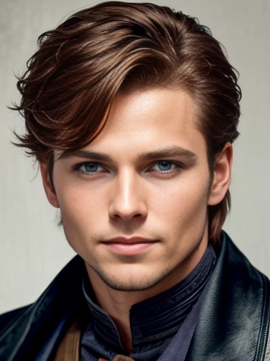 a handsome  Abrahamsson on characters face, photo with color.