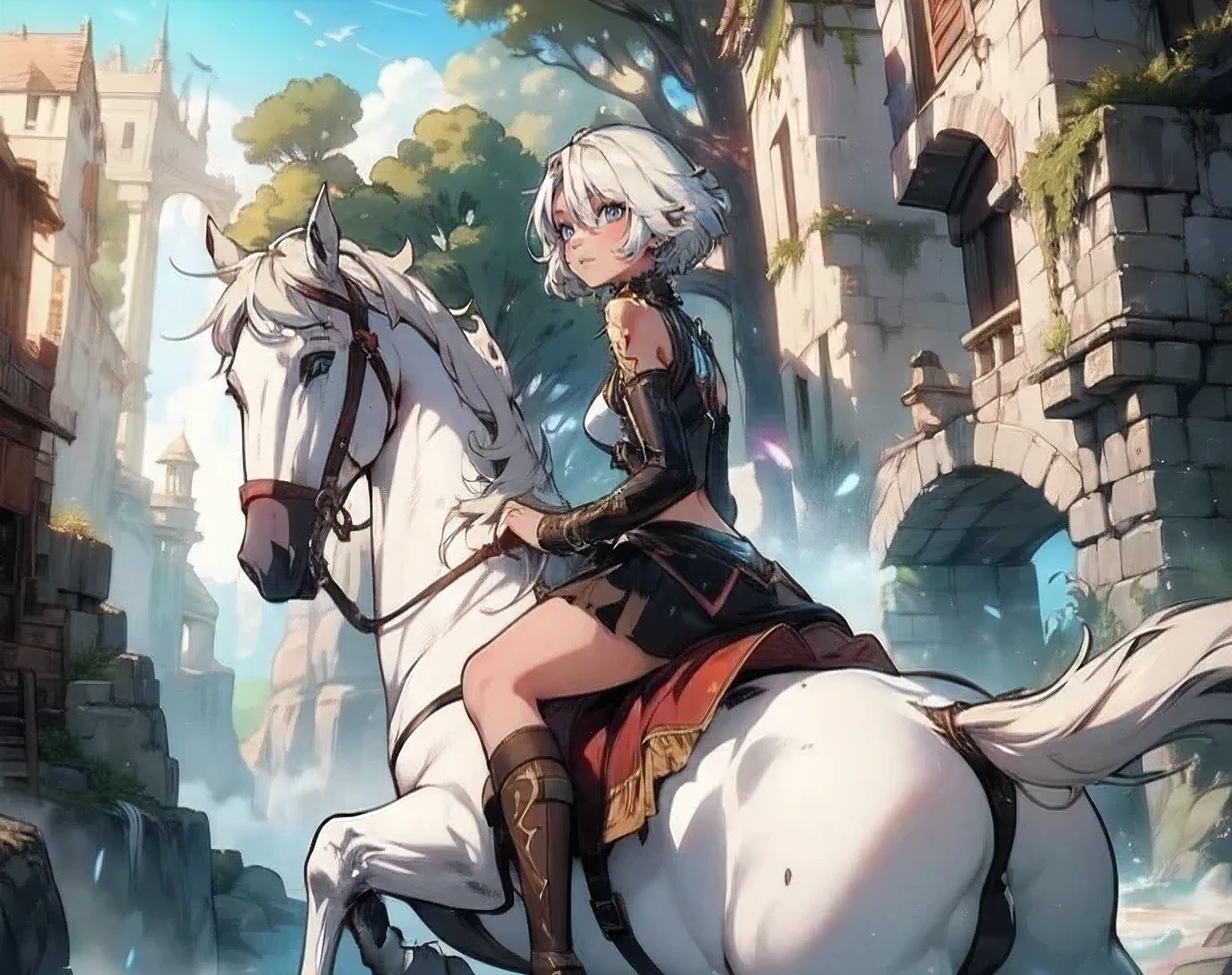 ((best quality)), ((anime masterpiece)), (high detailed), 8k, cinematic lighting, horse