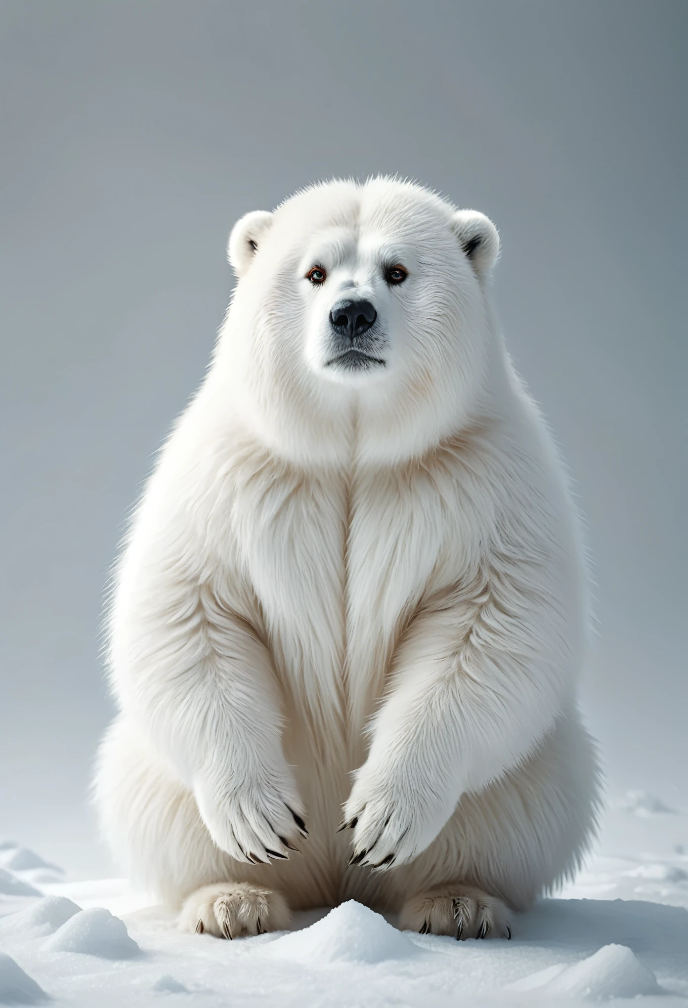 Yeti, side soft light, light environment, white over white, highly detailed, melancholic, masterpiece Photography in the style of Oleg Dou, soft light hyper clean photography, (((Oleg Dou photography style)))