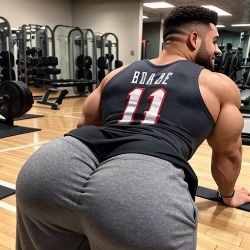 Two male college football players, muscular, jocks, at the gym - SeaArt AI