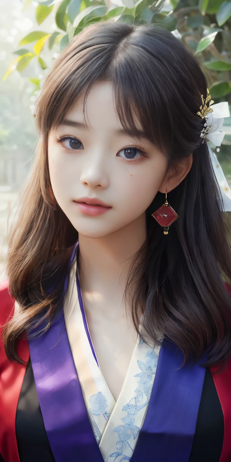 (One girl:1.3), alone, (((Very Detailed face)))), ((Very detailedな目と顔)))), beautifulディテールの目, Body parts__, Official Art, Unified 8k wallpaper, Very detailed, beautiful and beautiful, beautiful, masterpiece, 最high quality, original, masterpiece, Ultra HD Photos, 最high quality, Ultra-high resolution, Realistic realism, sunlight, Full body portrait, Amazing beauty, Dynamic pose, Delicate face, Vivid eyes, (from the front), She is wearing a shrine maiden outfit,fortune teller,Red, black and purple color scheme, Detailed face, Messy, nice, milky, Very detailedな肌, Realistic skin detail, Pores are visible, Clear focus, Volumetric Fog, 8K Ultra HD, Digital SLR, high quality, Film Grain, Fair skin, Photographic realism, translucent