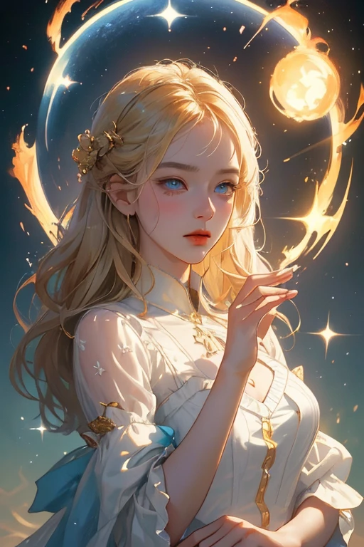 ultra-detailed,art:Vladimir Volegov,デジタルart 8k,Jean-Baptiste Monge Style, bright, beautiful,splash, Sparkling , Cute and adorable,Craftsmanship , リムLight, Light, very , magic, Surreal, Fantasy, デジタルart, , Wow, artジャームとジェームス・ジーン, , sf, Complex artwork masterpiece, Unlucky, Matte Painting Movie Poster, Golden Ratio, CGSociety Trends, Complex, amazing,artステーションでトレンド,symmetrical eyes, beautiful eyes