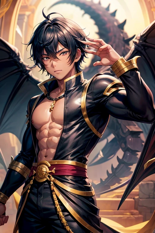 Black dragon Anime boy Godly